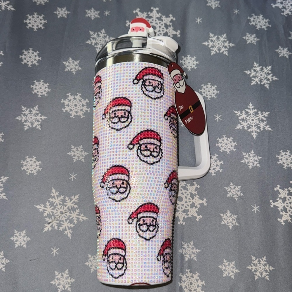 Christmas BLING Santa Double Wall Stainless Steel  Tumbler “TikTok Viral” 🎅🏻